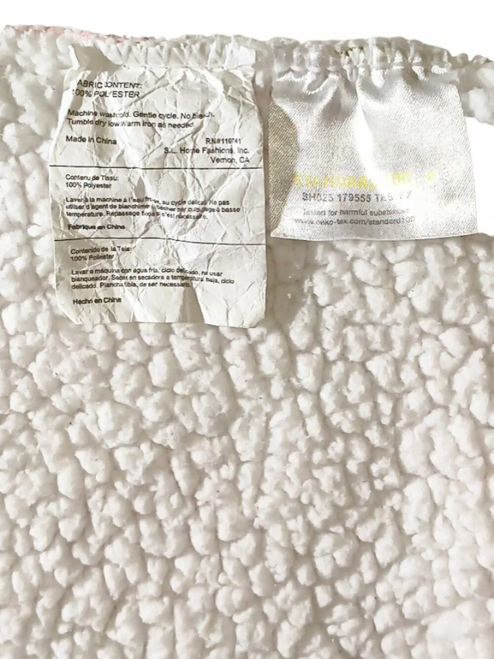 S.L. Home Fashions Pink Hearts White Sherpa Lovey Security Blanket 29